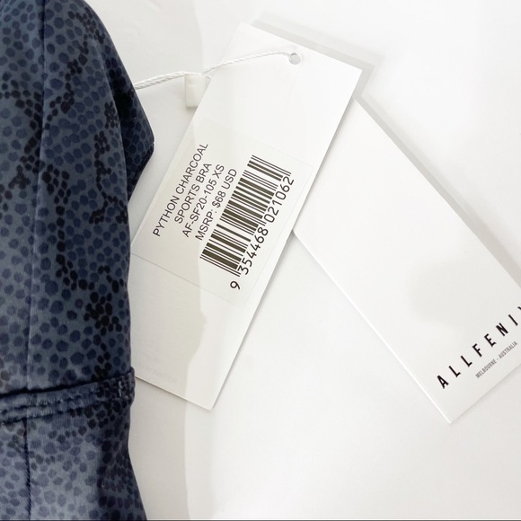 All Fenix Anthropologie Python Charcoal Sports Bra Size XS NWT - Picture 3 of 6